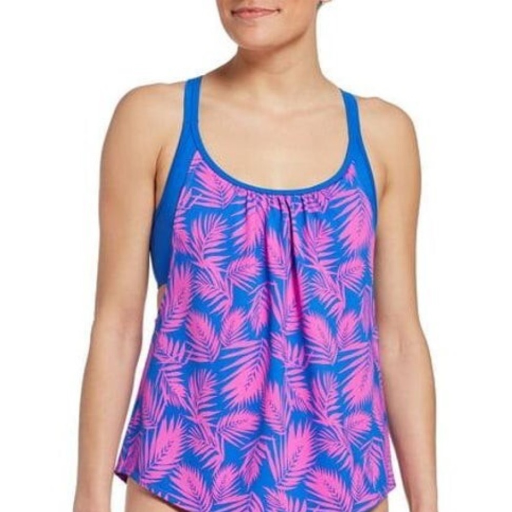 DSG Blue and Pink One Piece Swimwear Racerback